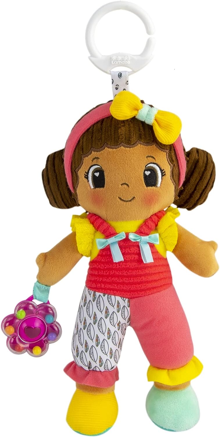LAMAZE My Friend Jasmine, Clip-on-Kinderwagen und Kinderwagen, Spielzeug für Neugeborene, sensorisches T