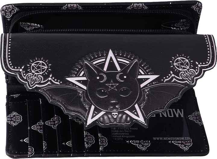 Nemesis Now Geldbörse mit Malpuss-Prägung, 18,5 cm, Polyurethan, Schwarz