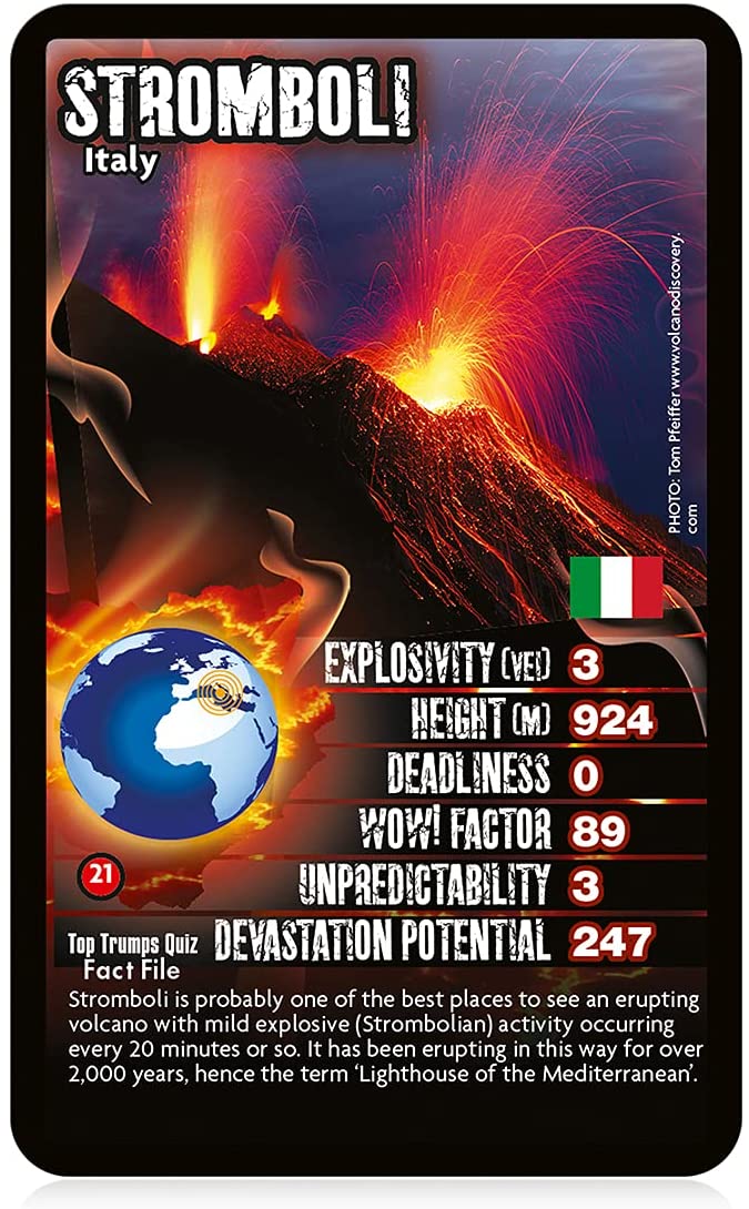 Volcanoes Top Trumps Kartenspiel