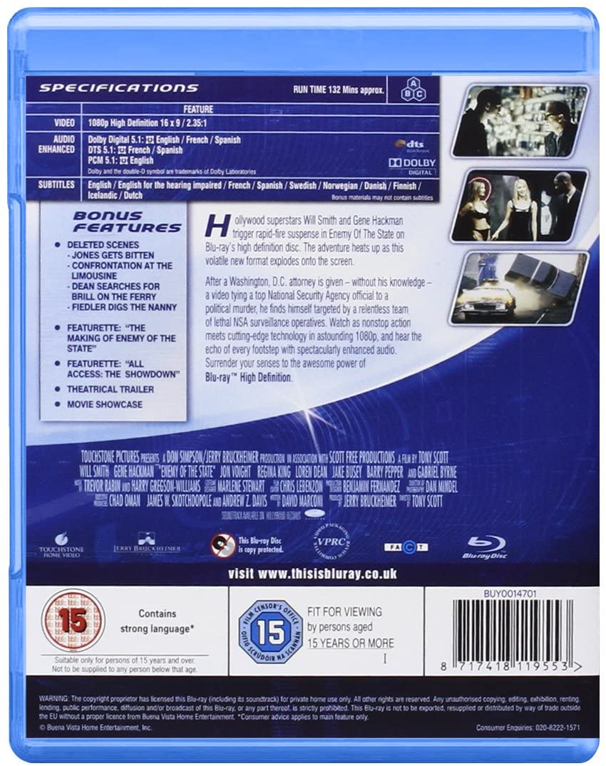 Enemy Of The State – Action/Thriller [Blu-ray]