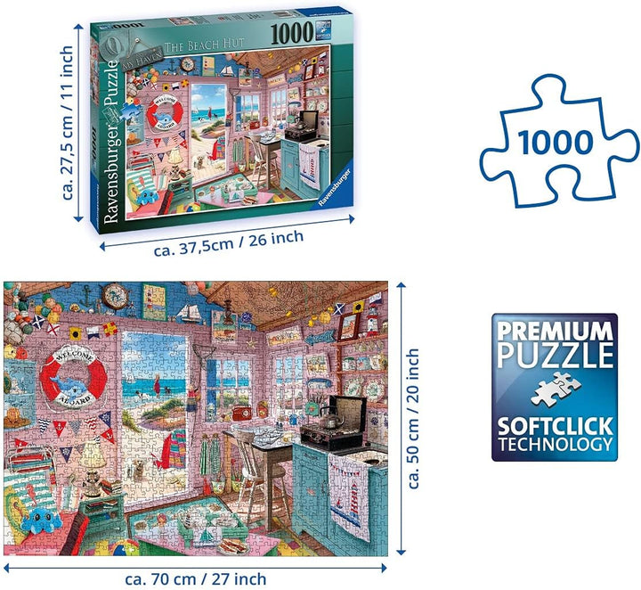 Ravensburger My Haven No.7 The Beach Hut 1000 Piece Jigsaw Puzzle for Adults & for Kids Age 12 and Up