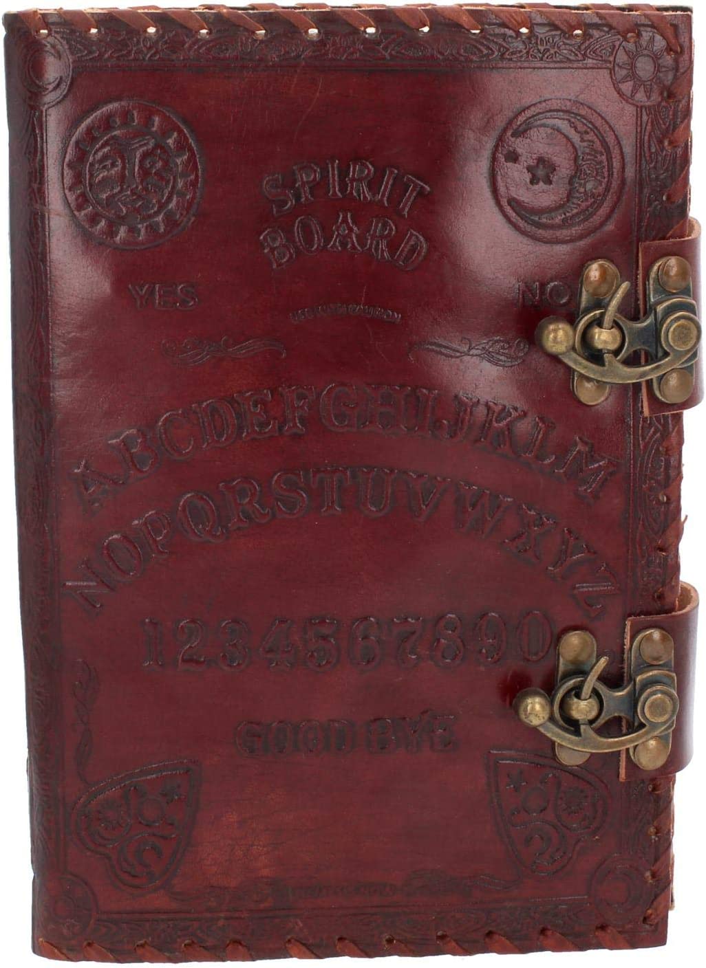 Nemesis Now Spirit Board Leder-Tagebuch mit Schloss, 28 cm, Braun