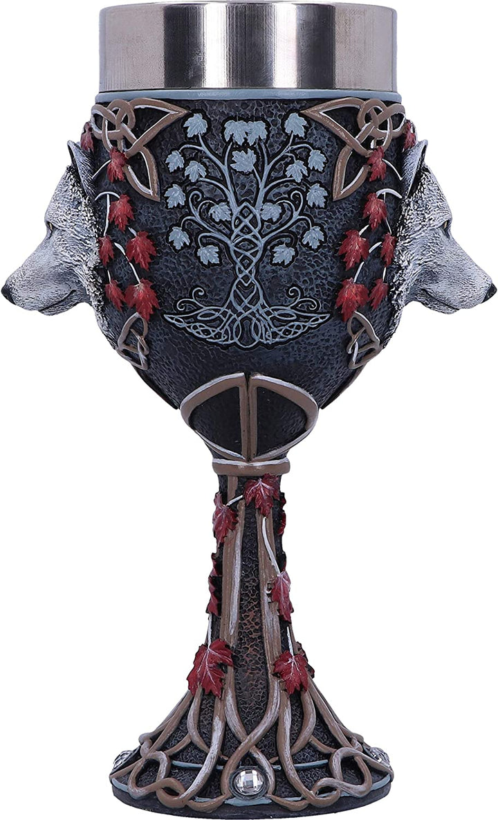 Nemesis Now Lisa Parker Guardian of The Fall Weißer Herbstwolf-Kelch, 19,5 cm