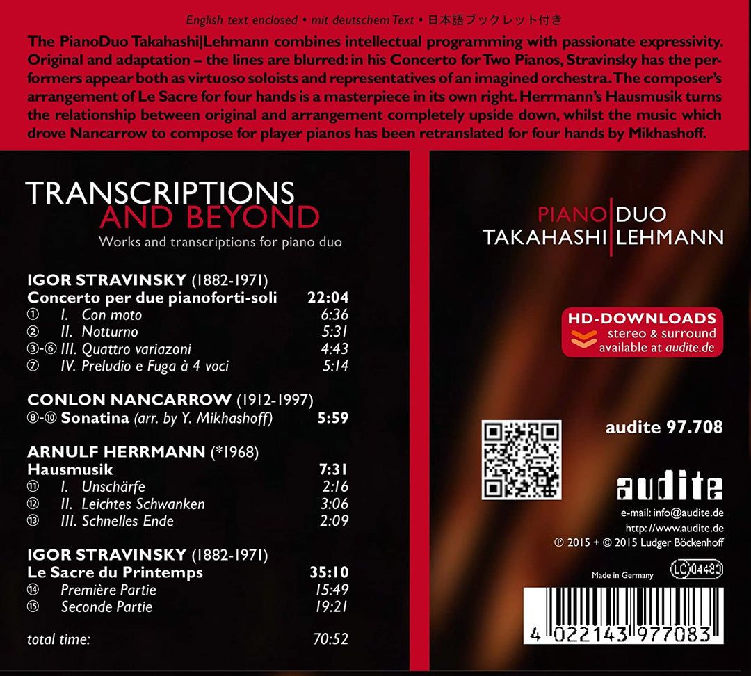 Transcriptions and Beyond [Audio CD]