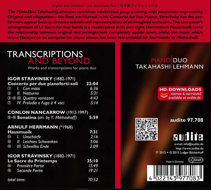 Transcriptions and Beyond [Audio CD]