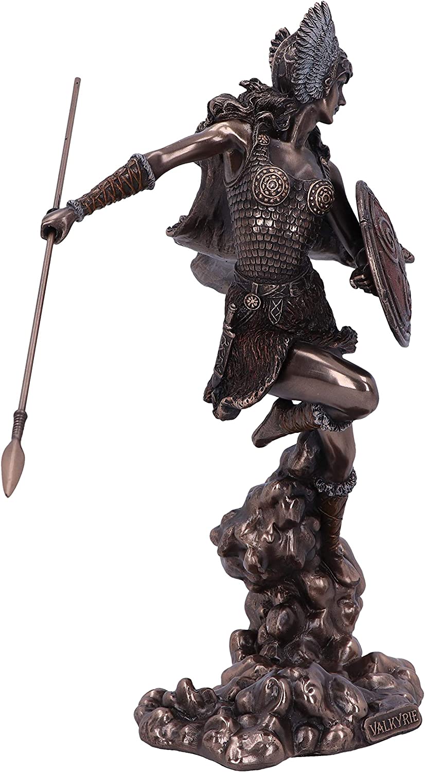 Bronzene Walkürenflucht, nordische Walküren-Kriegerin, weibliche Figur