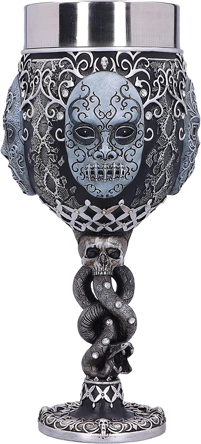 Nemesis Now Harry Potter Todessermaske Voldemort Sammelkelch, Schwarz Silber, 19,5 cm
