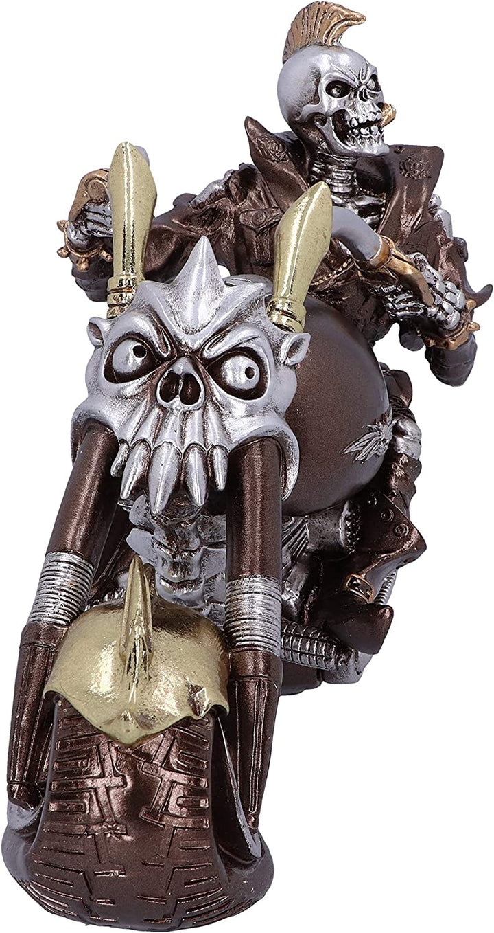 Nemesis Now Wheels of Steel 29 cm Steampunk-Motorrad-Skelett-Figur.