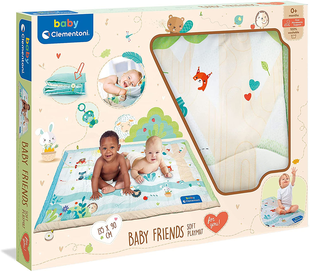 Clementoni 17318 You-17318-Großer Teppich, Spielzeug für Neugeborene, Krabbelmatte, geeignet für Kinder ab 0 Monaten, maschinenwaschbar, mehrfarbig