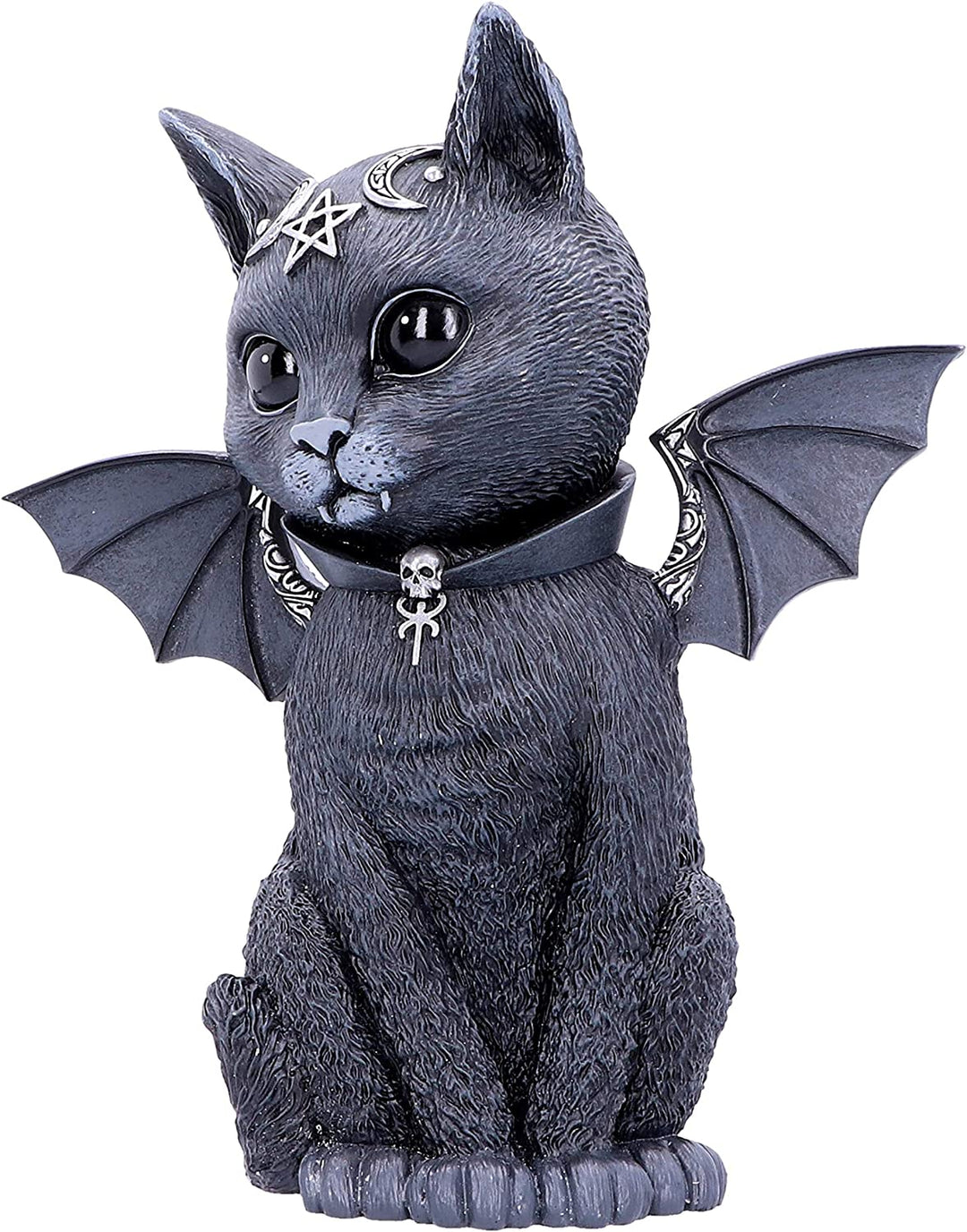 Nemesis Now Große geflügelte okkulte Malpuss-Katzenfigur, schwarz, 24 cm