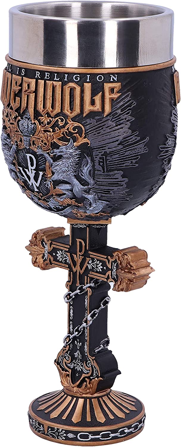 Nemesis jetzt offiziell lizenzierter Powerwolf Metal is Religion Rock Band Goblet, Schwarz