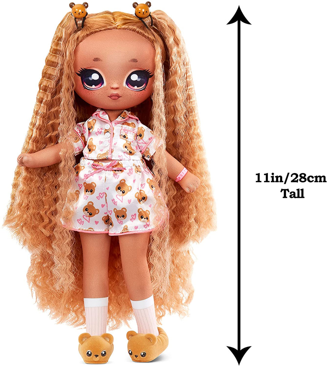 Na Na Na Surprise 577416EUC Teens Slumber Party Fashion Lara Vonn – Spielzeug für Kinder, zum Sammeln – 27 cm weiche Stoffpuppe, Teddybär-inspiriert mit brünetten Haaren