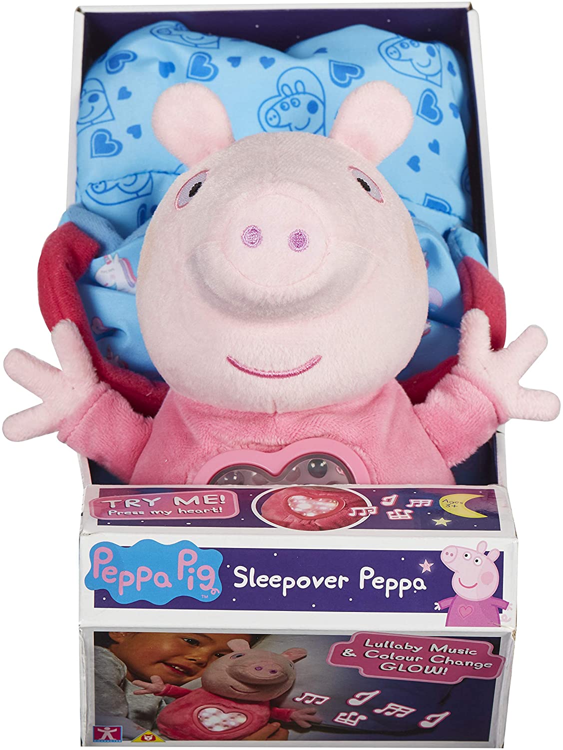 Peppa Pig Sleepover Plush Toy - Musical Night-Light with Sleeping Bag