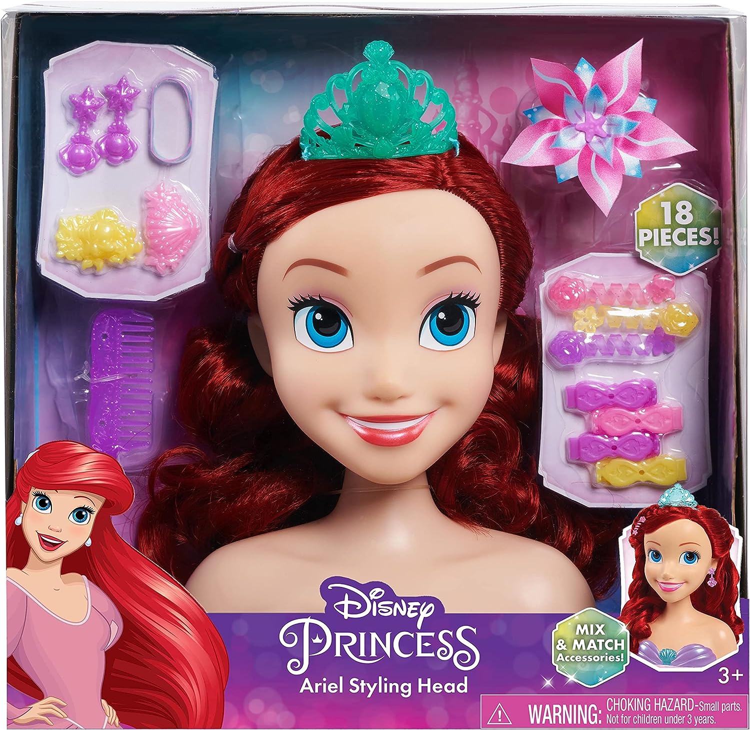 Just Play Disney Princess Ariel Styling Head with Accessories 5