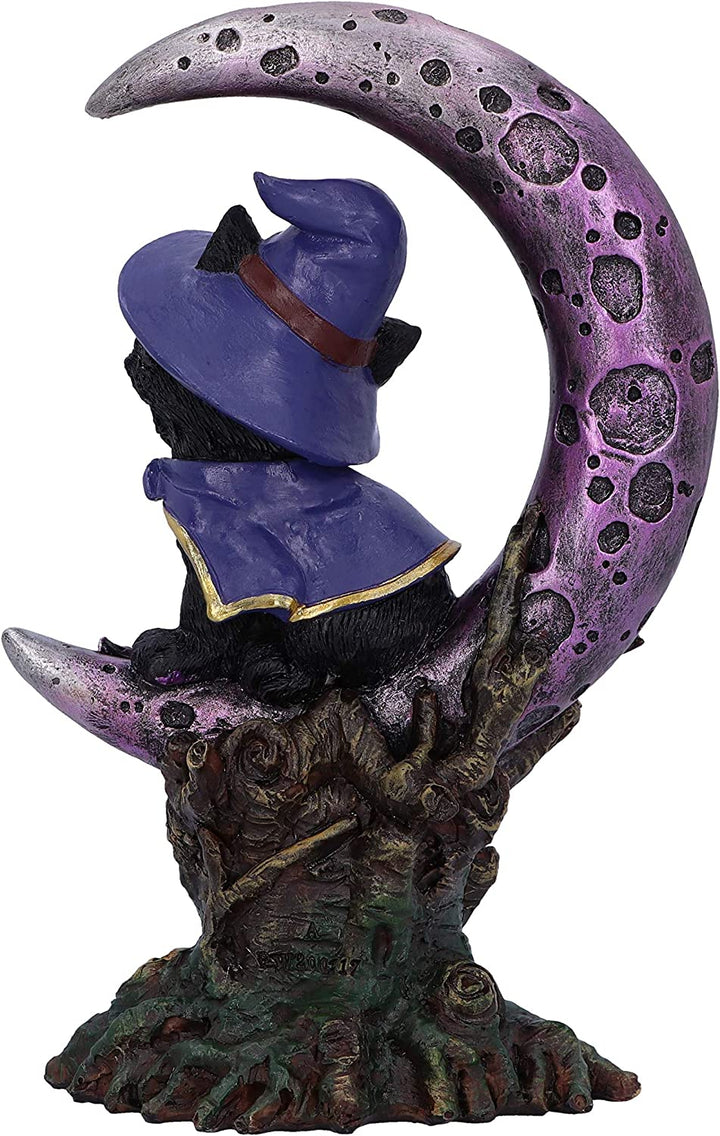 Nemesis Now Grimalkin Witches Familiar Figur, schwarze Katze und Halbmond, 18.