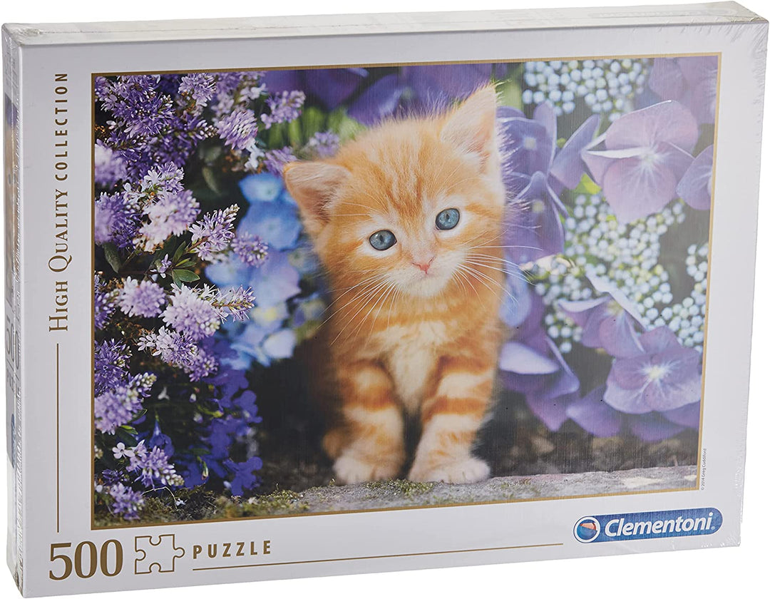 Clementoni – 30415 – Kollektion – Ingwerkatze in Blumen – 500 Stück