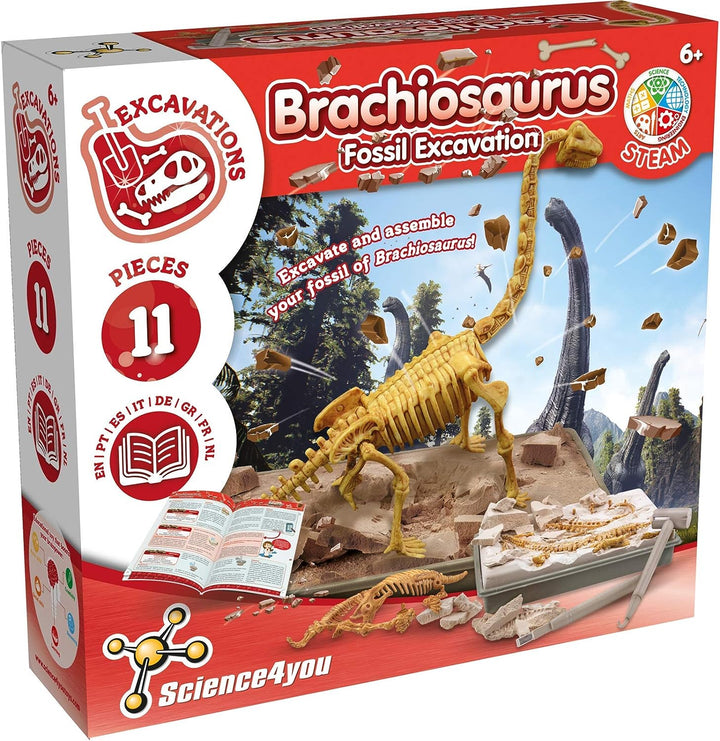 Science4you – Brachiosaurus-Fossilien-Grabset für Kinder ab 6 Jahren – Ausgraben und Zusammenbauen