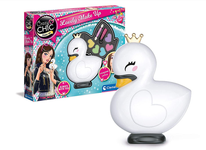 Clementoni 18632 Crazy Chic Lovely Swan Make-up-Set für Kinder ab 6 Jahren P