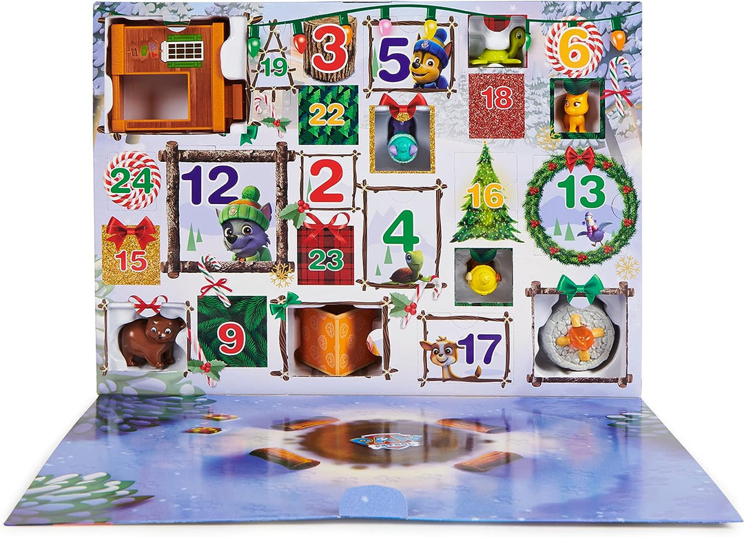 Paw Patrol: Adventskalender 2022 mit 24 Überraschungsspielzeugen – Figuren, Zubehör und