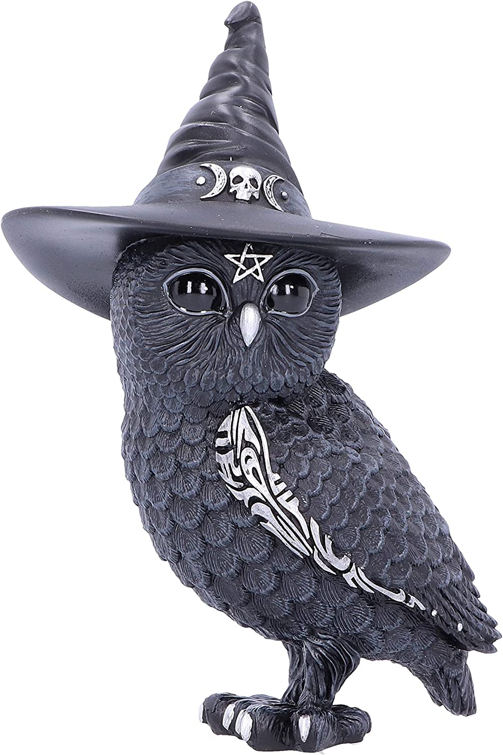 Nemesis Now Owlocen Hexenhut, okkulte Eulenfigur, schwarz, 13,5 cm, Kunstharz