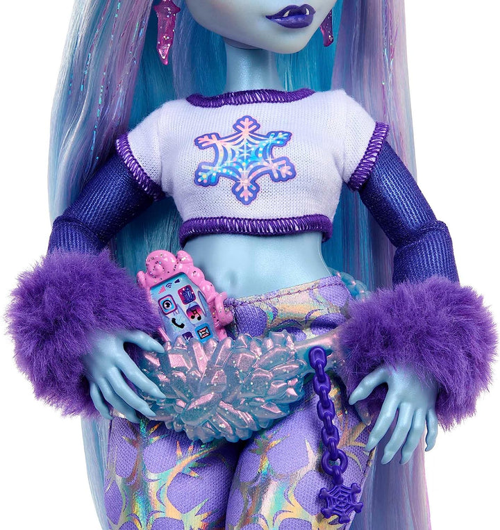 Monster High-Puppe, Abbey Bominable Yeti-Modepuppe mit Haustier-Mammut und Motiv