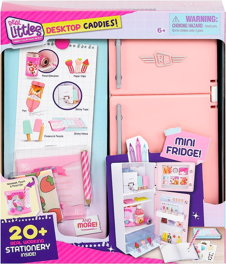 Real Littles Desktop Caddies – Mini-Kühlschrank mit mehr als 20 echten Arbeitspapieren Surp