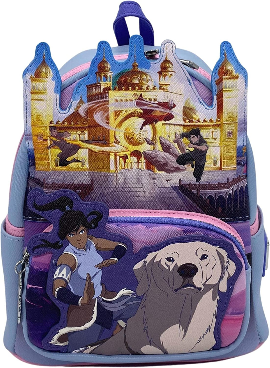 Loungefly Legend of Korra Team Korra Damen-Umhängetasche mit doppeltem Riemen, Mul