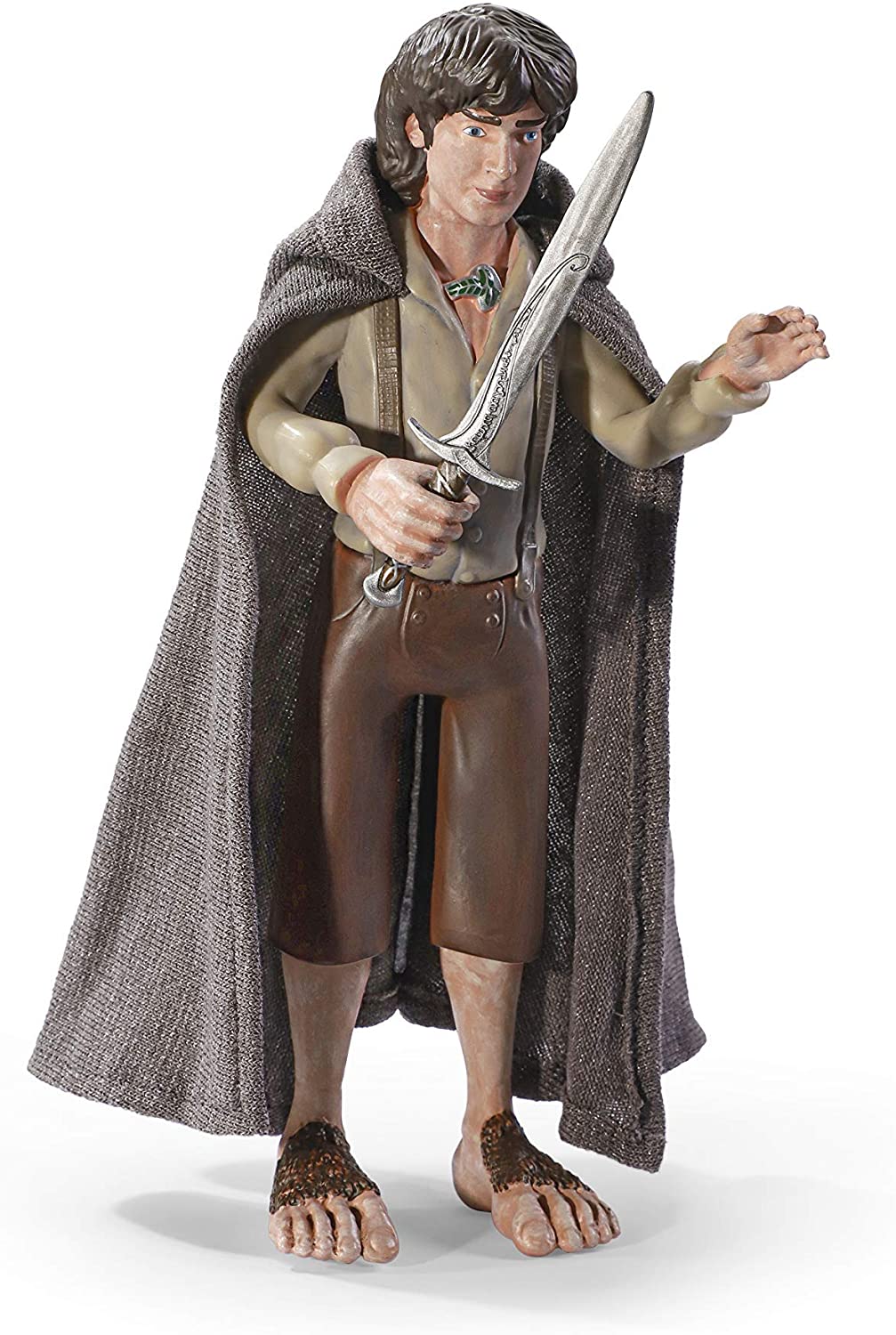 The Noble Collection LoTR Bendyfigs Frodo Beutlin – Offiziell lizenzierte, 19 cm (7,5 Zoll) große, biegsame, bewegliche Puppenfiguren zum Sammeln mit Ständer