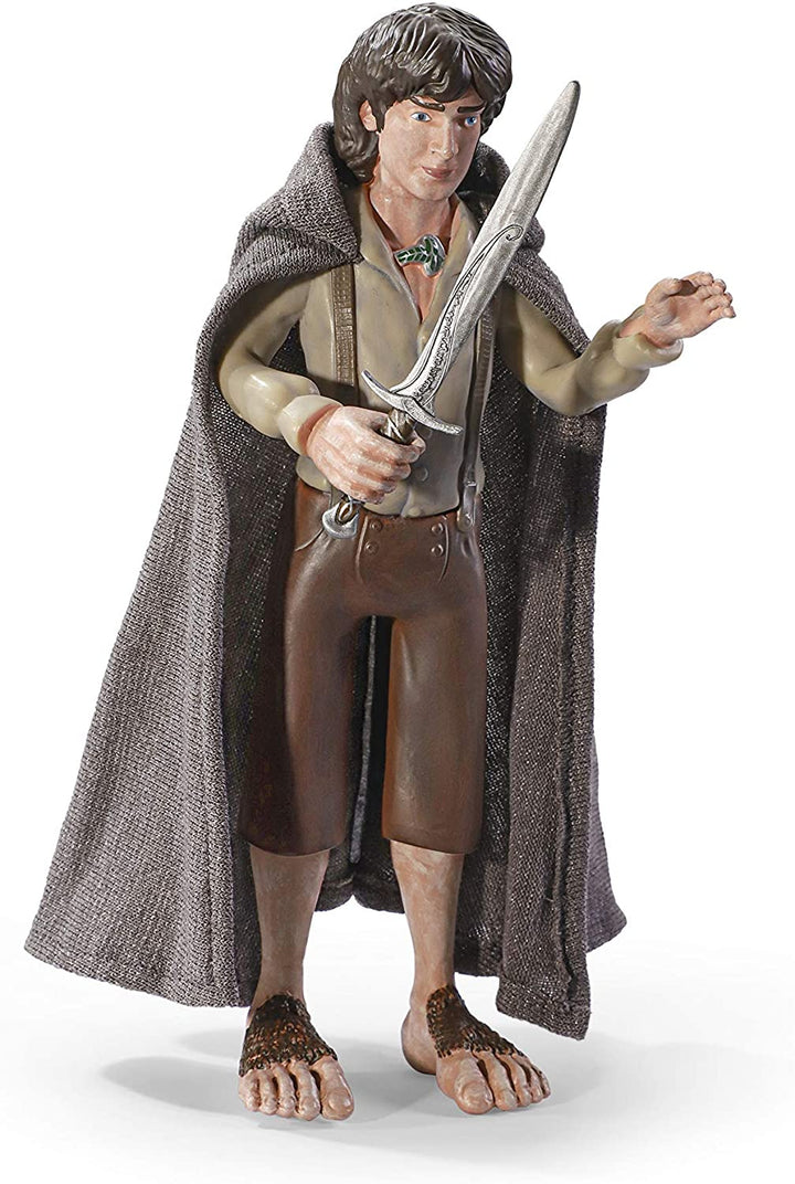The Noble Collection LoTR Bendyfigs Frodo Beutlin – Offiziell lizenzierte, 19 cm (7,5 Zoll) große, biegsame, bewegliche Puppenfiguren zum Sammeln mit Ständer