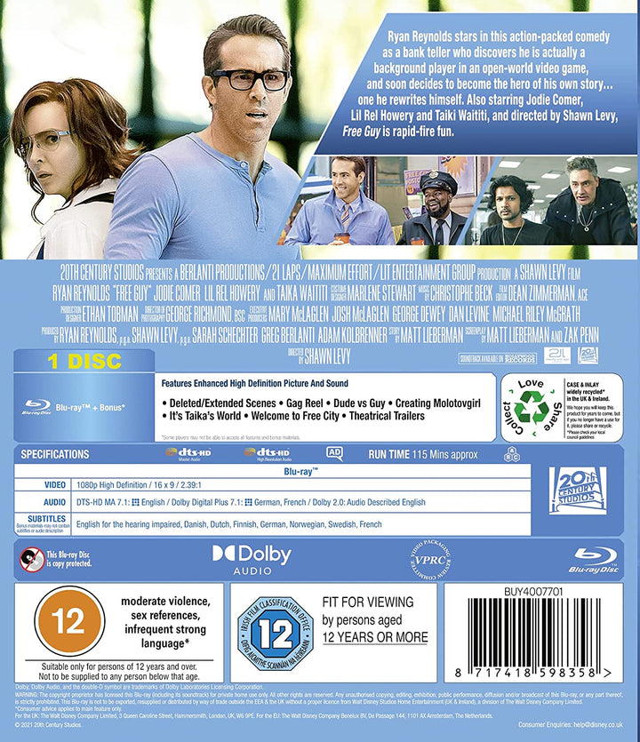 Free Guy Blu-ray – Action/Abenteuer [Blu-ray]