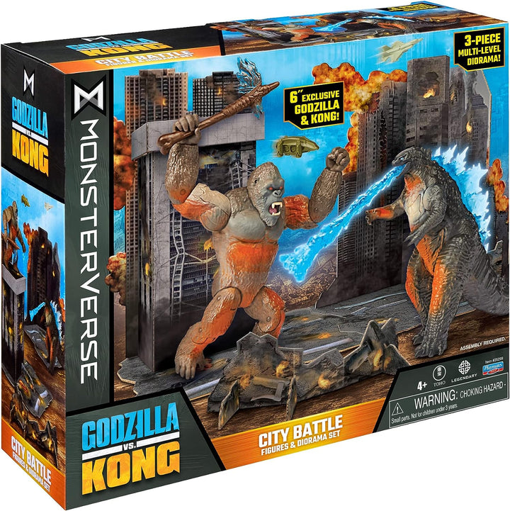 MonsterVerse MNG19000 City Battle-Diorama-Set mit zwei Figuren, mehrfarbig