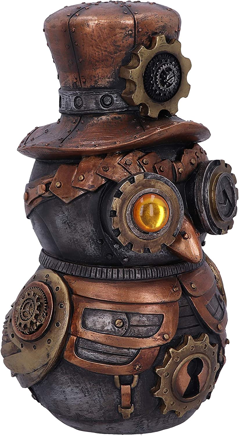 Nemesis Now Hootle Steampunk-Eule mit Zylinder, 22,7 cm, Bronze, D5413T1
