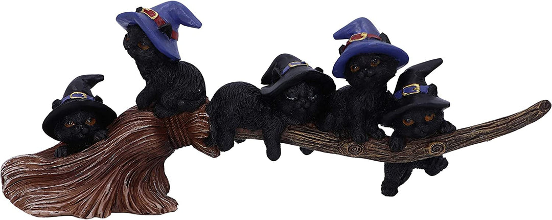 Nemesis Now Purrfect Broomstick Witches Familiar Black Cats und Broomstick Figur