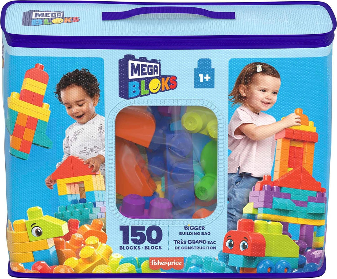 ?MEGA BLOKS Bigger Building Bag Bauset mit 150 großen und farbenfrohen Gebäuden