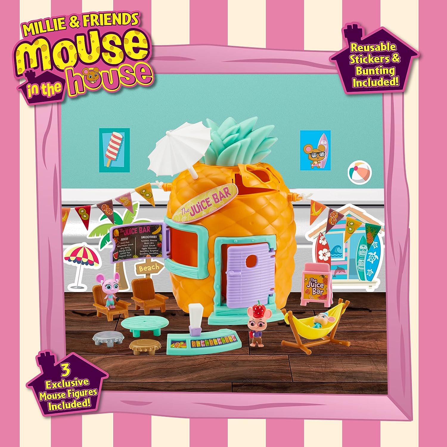 Millie & Friends Pineapple Juice Bar Playset - Imaginative Play for Ages 3+ 5