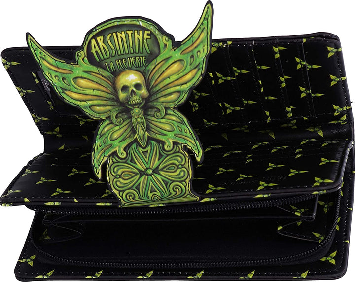Nemesis Now Absinthe La Fee Verte Green Fairy geprägte Geldbörse, Polyurethan, 18,5