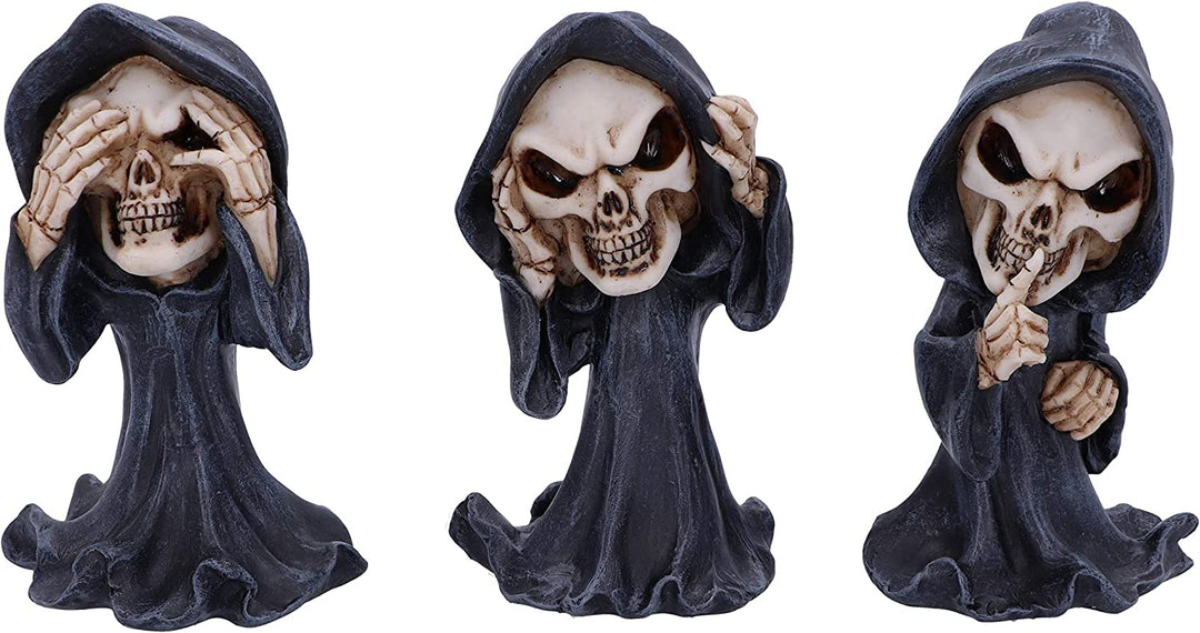Nemesis Now Three Wise, 11 cm, See No Hear No Speak No Evil, Cartoon-Sensenmänner, B