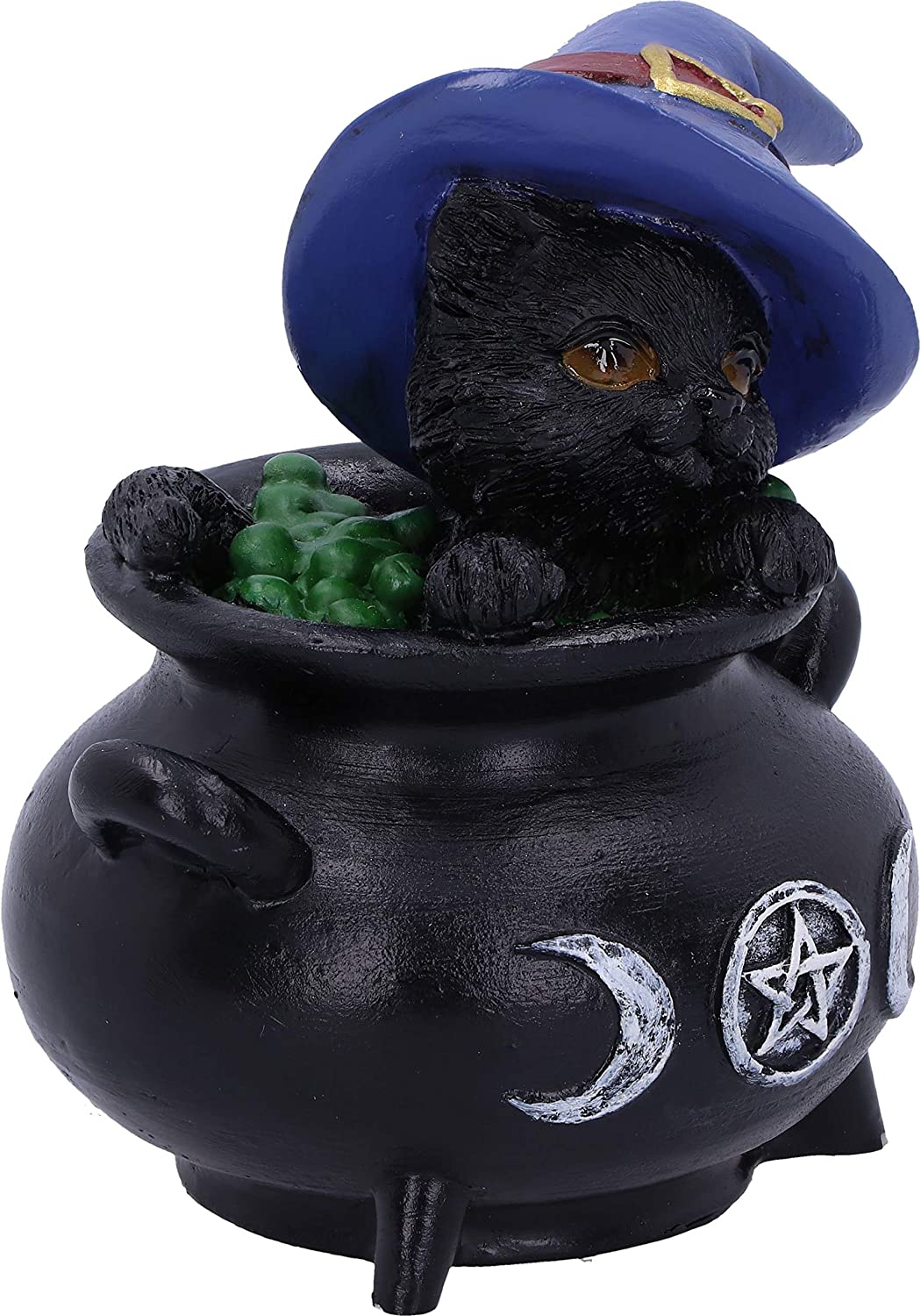 Nemesis Now Hubble und Bubble Witches Vertraute schwarze Katze und Kesselfiguren