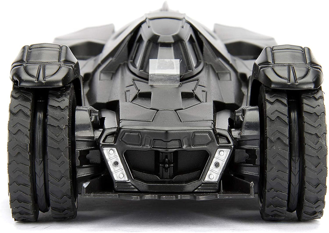 Jada Toys 253215004 Arkham Knight Batmobil, Maßstab 1:24, Druckguss, Türen zum Öffnen, inklusive Batman-Figur, Schwarz, Einheitsgröße