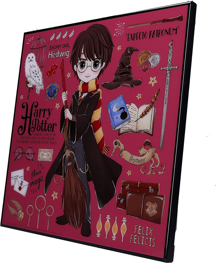 Nemesis Now Harry Potter Cartoon Crystal Clear Picture Art, Rosa, 32 cm