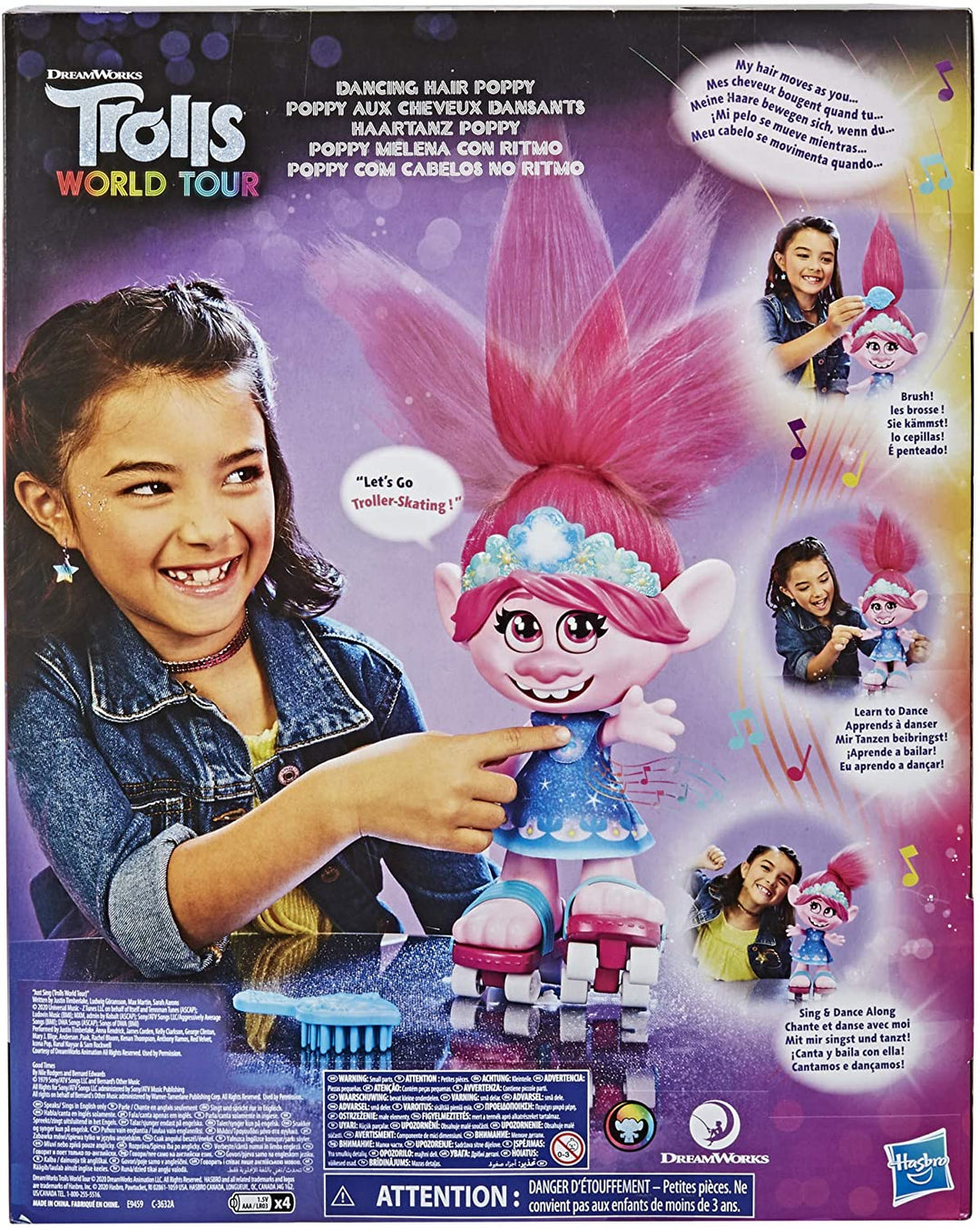 DreamWorks Trolls World Tour Dancing Hair Poppy Interaktive Sprechende Singpuppe mit Bewegung