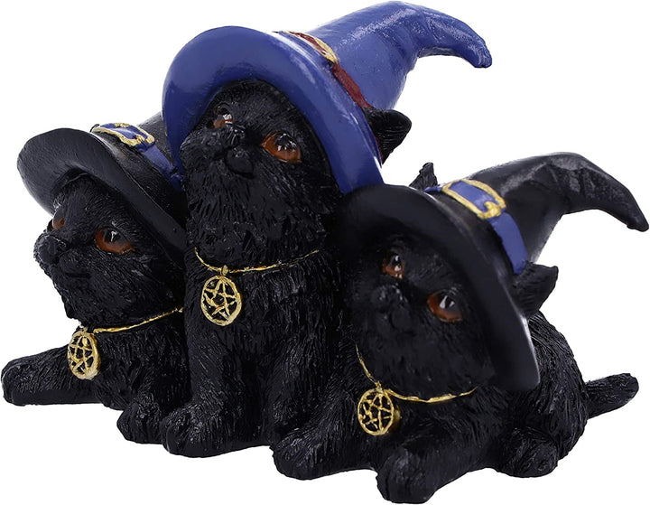 Nemesis Now Familiar Felines Figur, schwarze Katzen mit Hexenhüten, 9,8 cm