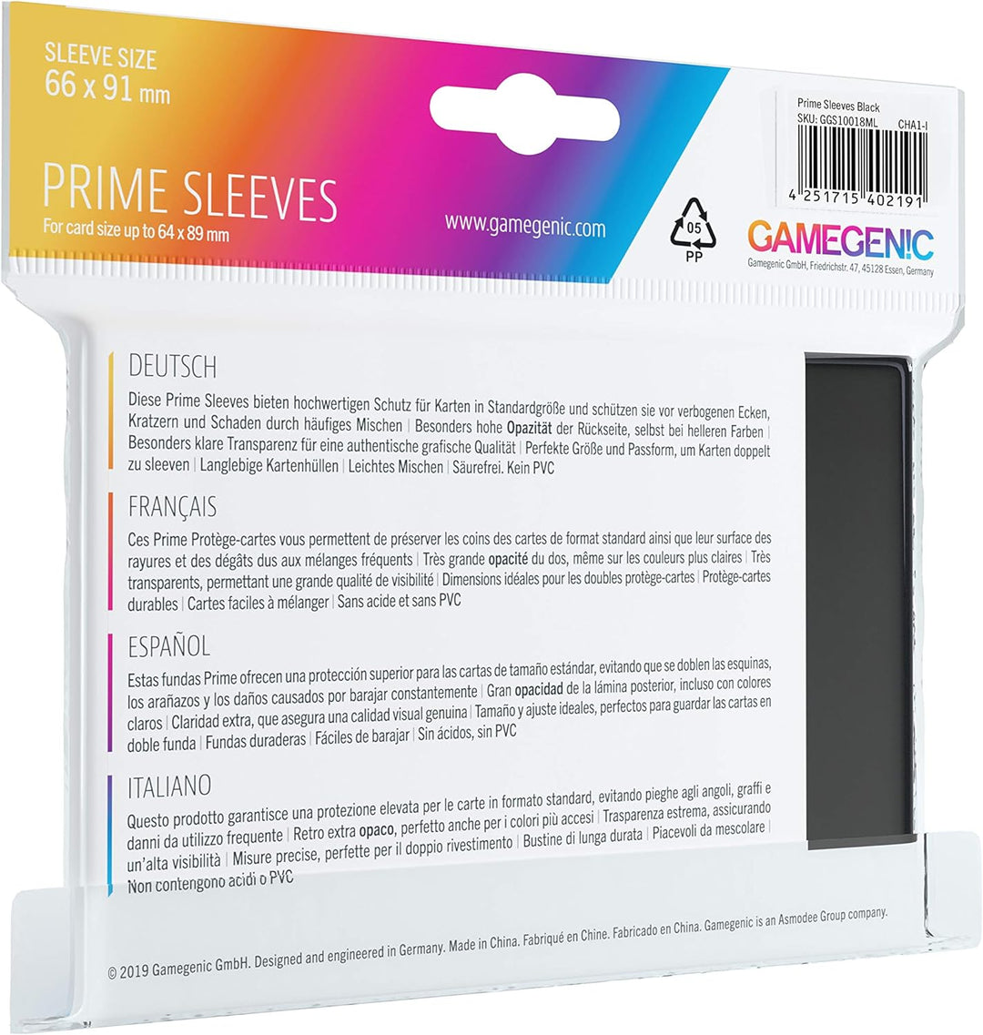 Gamegenic GGS11018ML Prime Sleeves (100-Pack), Black