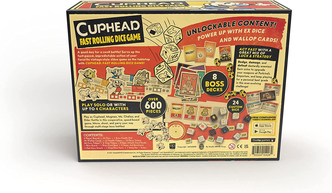 USA-OPOLY | Cuphead Roll and Run | Würfelspiel | Ab 8 Jahren | 1-4 Spieler | 20+ Minuten