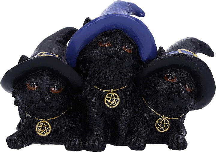 Nemesis Now Familiar Felines Figur, schwarze Katzen mit Hexenhüten, 9,8 cm