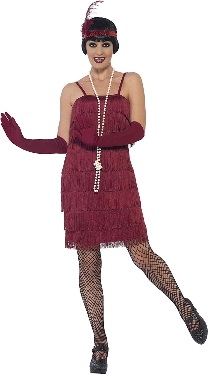 Smiffys Flapper-Kostüm, Rot, L – UK-Größe 16–18