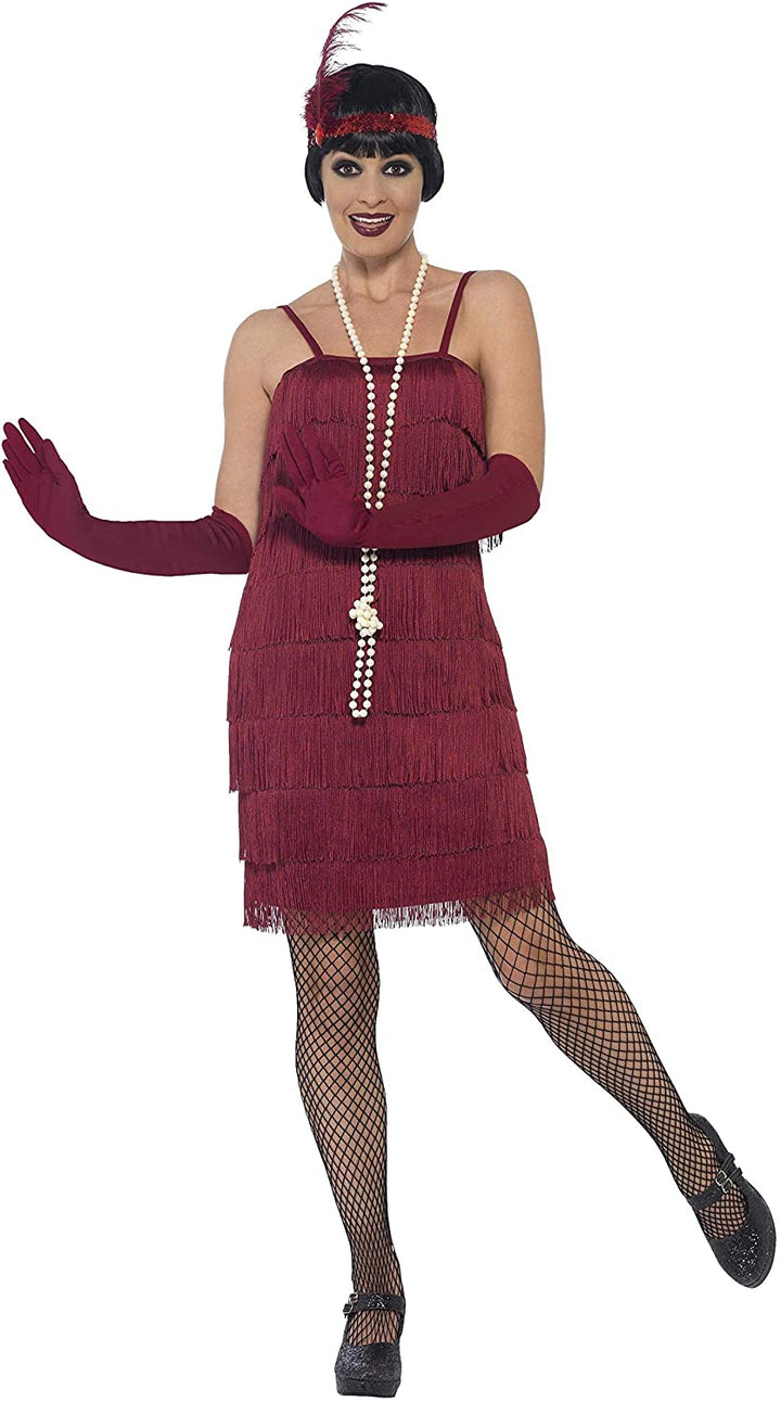 Smiffys Flapper-Kostüm, Rot, L – UK-Größe 16–18