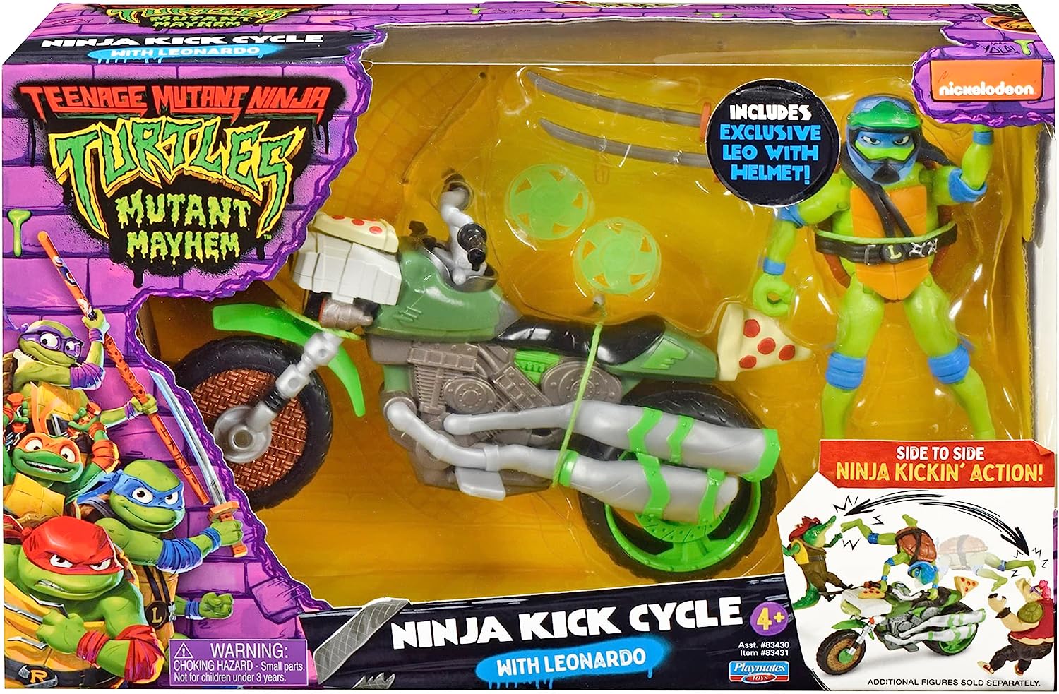 Teenage Mutant Ninja Turtles Ninja Kick Cycle with Exclusive Leonardo Figure - Action Playset, 4+ Years 3