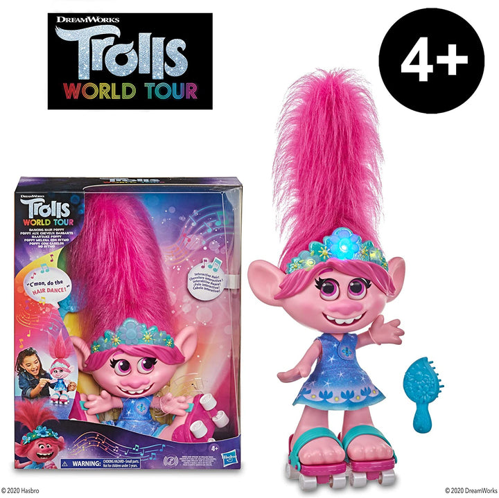 DreamWorks Trolls World Tour Dancing Hair Poppy Interaktive Sprechende Singpuppe mit Bewegung