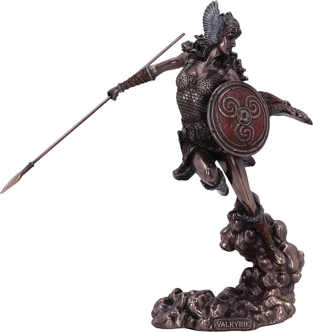 Bronzene Walkürenflucht, nordische Walküren-Kriegerin, weibliche Figur